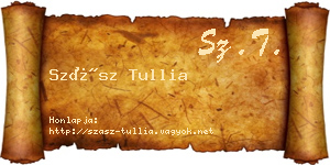Szász Tullia névjegykártya